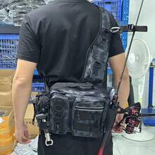 1pc New Design Grey Lure Bag, Multifunctional Shoulder Fishing Bag With Waterproof And Storage Function. Suitable For Outdoor Activities - Dark Grey - View 3