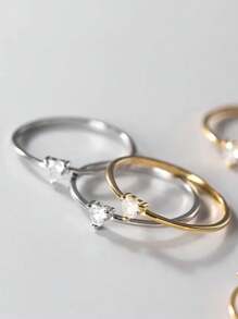 Men's Single Ring - 銀色 - 查看 5