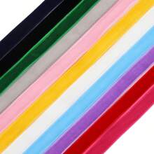 4.5m 10mm Wide Colorful Single-Sided Flocked Ribbon With Bowknot For Gift Wrapping Valentines - Multicolor - View 2