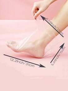 [100/200/300/500/600/800/1000 件] 一次性足膜保湿防裂足部护理袜子，塑料透明手膜，足浴足部保护鞋套，防水足疗足套