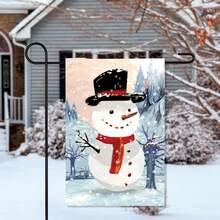 1個園旗聖誕旗聖誕派對雪人白鬍子聖誕老人聖誕球圖案旗子掛飾假日裝飾