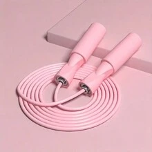1pc Competition Sports Training Adult Weighted Bearing Wire Skipping Rope For Fitness - Pink - View 1