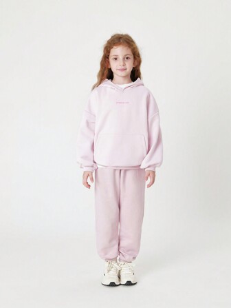 MARC&JANIE Pojkar & Tjejer Enkel Mode Lös passform Brev Tryckt Sweatshirt med luva För Idrott , Höst