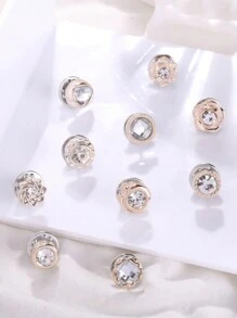 10 bucăți/set cataramă anti-alunecare, îmbrăcăminte pentru fustă pentru talie, broșă cu strass, fără cusut de Ziua Îndrăgostiților