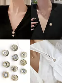 10 bucăți/set cataramă anti-alunecare, îmbrăcăminte pentru fustă pentru talie, broșă cu strass, fără cusut de Ziua Îndrăgostiților