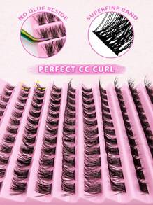 120 sợi mi giả dạng chùm C-Curl, mi đơn phân đoạn, mi nhọn, chùm mi, mi giả. - màu đen - Xem 4