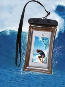 防水手機殼,休閒防水手機袋手機pvc袋,適用於假期戶外水上玩樂,附有氣墊防水手機保護殼 - 黑色 - 查看 2