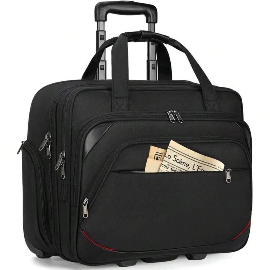 Rolling Laptop Bag Women Men Rolling Briefcase for Women with Wheels 17