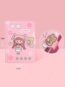 Lovely Notebook Gift Set Including Cartoon Hand Account Book, Stickers, Washi Tape For Kids - Multicolor - View 3