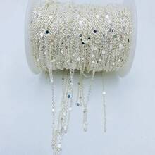 DIY首飾類1.5mm閃閃發光美甲小鏈條,時尚配件懸掛鏈條適用於項鍊,手鍊,和其他首飾類使