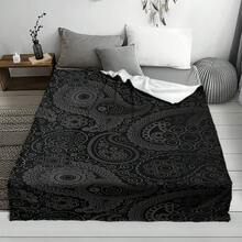 1件幾何圖案柔軟法蘭絨毯子,適用於沙發,家居,冷氣房,午睡,感恩節禮物,波西米亞風格,柔軟溫暖