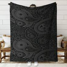 1件幾何圖案柔軟法蘭絨毯子,適用於沙發,家居,冷氣房,午睡,感恩節禮物,波西米亞風格,柔軟溫暖