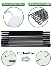 1pc Adjustable Balloon Arch Stand Kit With Base Frame, For Wedding Birthday Party Event In Garden - Black - View 5