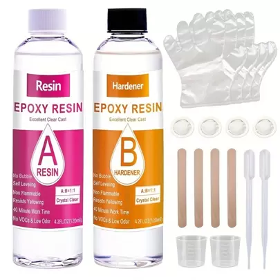 240ml Epoxy Resin Kit 1:1 Two-part Craft Resin, Yellowing Resistant, Low Bubble, Suitable For Jewelry Making, Mold, Crafts, Etc.