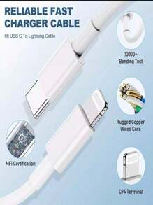 35W USB-C+C Power Adapter USB-C+C TO Lightning Cable - 白色 - 查看 3
