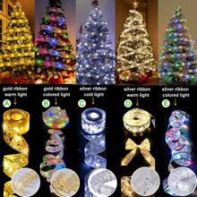 1pc 16.4ft Christmas Led Ribbon String Lights, Starlight Satin Lights, Home Decor, Tree Decorationschristmas Decor Christmas Gift Thanksgiving Christmas Tree Decor Ornaments Christmas Light Bedroom Decor Home Decor Party Decor Holiday Festival Room Decor - Multicolor - View 2