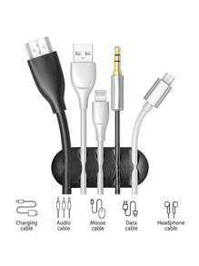 16入組自粘電纜夾可用於整理手機充電器、桌面床頭櫃、汽車黏性桌面電纜接收器、電纜管理,適用於包括電纜、線材和電線在內的黑白線路夾