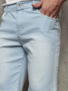 Liza Men's Denim Shorts With Lycra - Light Wash - View 3