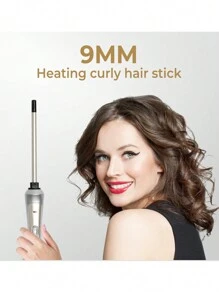 9mm Fast-Heating Small Curling Iron For Creating Wave Curls, Ideal For Girls. Suitable As Gifts For Mother's Day, Valentine's Day, Boyfriend, Or St. Patrick's Day. Comes In Cute Pink Color. - Gold - View 3