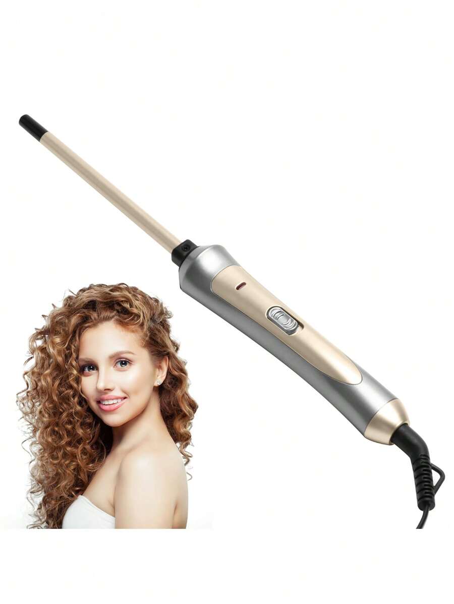 9mm Fast-Heating Small Curling Iron For Creating Wave Curls, Ideal For Girls. Suitable As Gifts For Mother's Day, Valentine's Day, Boyfriend, Or St. Patrick's Day. Comes In Cute Pink Color. - Gold - View 1
