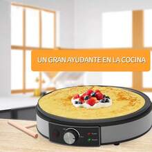 Crepera Eléctrica  Antiadherente 30cm 1000w con espatula de madera+esparcidor de mezcla - Negro - Ver 5