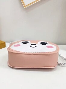 1pc Young Girls' Cute Rabbit Shaped Pu Leather Mini Crossbody Bag With Zipper Closure For Daily Use In All Seasons