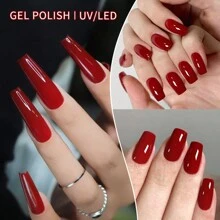 XEIJAYI 1pc Long-Lasting Red Gel Nail Polish UV/LED Soak Off Gel Nail Polish For Nail Art DIY Salon Home Holiday Gift For Women - 紅色 - 查看 3