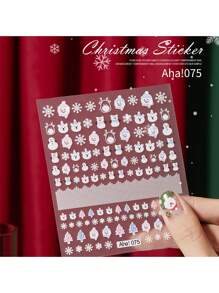 annies 1pc Nail Stickers Set For Christmas Party, With 3d Santa Claus, Snowman And Snowflake Pattern - Multicolor - View 1