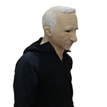 1pc Unisex Latex Realistic Old Man Mask Funny Prank Cosplay Headgear For Bar Makeup Dance Party, Suitable For Halloween - Apricot - View 3