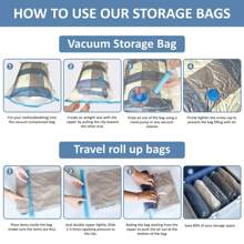 Bolsas ahorradoras de espacio, bolsas de compresión para almacenamiento de edredones y mantas, bolsas de sellado al vacío para almacenamiento de ropa, incluye bomba de mano
