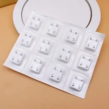 12pairs/set Simple White Rhinestone Stud Earrings - White - View 14