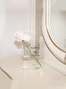 1pc 透明北欧书本装饰花瓶 INS风格客厅房间水培插花花瓶欧式玄关装饰