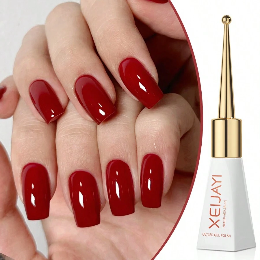 XEIJAYI 1pc Long-Lasting Red Gel Nail Polish UV/LED Soak Off Gel Nail Polish For Nail Art DIY Salon Home Holiday Gift For Women - 紅色 - 查看 1