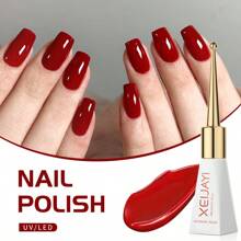 XEIJAYI 1pc Long-Lasting Red Gel Nail Polish UV/LED Soak Off Gel Nail Polish For Nail Art DIY Salon Home Holiday Gift For Women - 紅色 - 查看 4