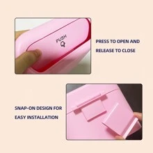 1pc Portable Mini Creative Pink Car Trash Can - Pink - View 6