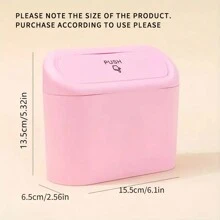 1pc Portable Mini Creative Pink Car Trash Can - Pink - View 8