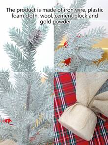 1入模擬聖誕樹盆栽家庭、酒店、購物中心聖誕派對裝飾小型聖誕禮物