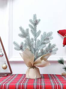 1入模擬聖誕樹盆栽家庭、酒店、購物中心聖誕派對裝飾小型聖誕禮物