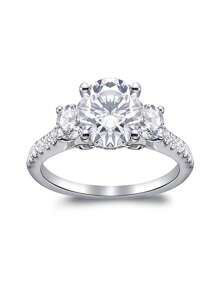 1pc Elegant White Zirconia Ring, Fashionable & Unique Design, Party/Gift