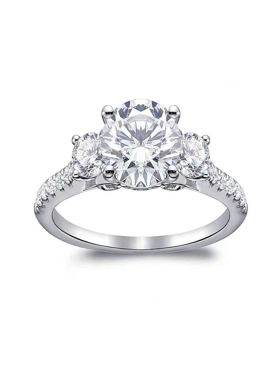 1pc Elegant White Zirconia Ring, Fashionable & Unique Design, Party/Gift