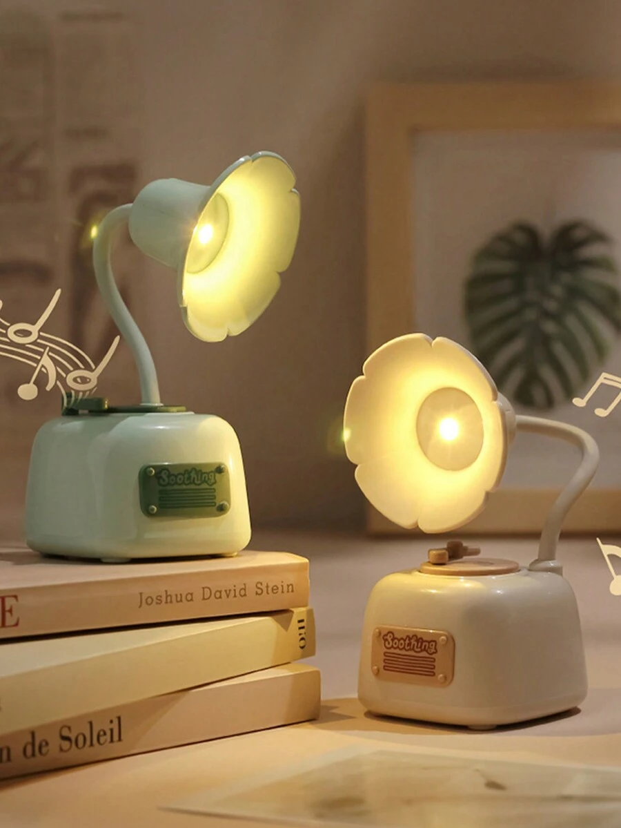 1 Miếng Creative Retro Hình máy hát Có thể sạc lại Hộp nhạc Đèn Với Vô cấp Làm mờ , Lý tưởng Qủa tặng Dành cho Cô gái - Nhiều màu - Xem 1