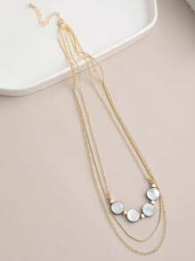 1 件天然鮑魚殼項鍊,多層貝殼頸鍊,適合年輕女士 - 天然鮑魚殼項鍊 - 查看 1