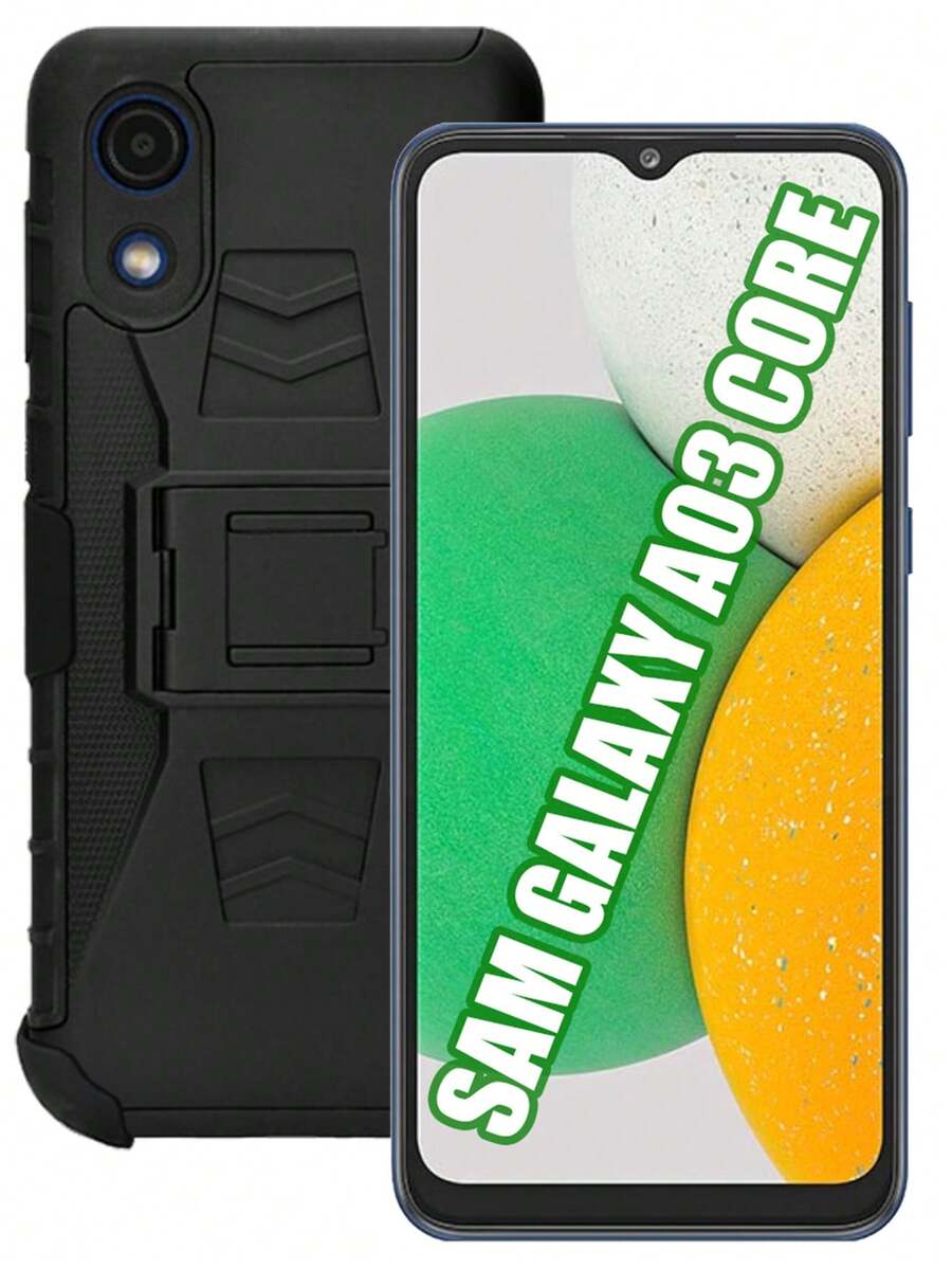 Funda Uso Rudo Con Clip Para Samsung Galaxy A03 Core - Negro - Ver 1