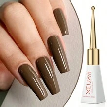 XEIJAYI 1pc Long-Lasting Brown Gel Nail Polish UV/LED Soak Off Gel Nail Polish For Nail Art DIY Salon Home Holiday Gift For Women - 巧克力棕 - 查看 3