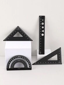 1 Set de Reglas de Aluminio - Negro - Ver 7