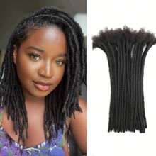 Extensiones De Rastas De 6 Pulgadas/8 Pulgadas/10 Pulgadas/12 Pulgadas, 10 Hebras De 0,6 Cm De Ancho, Extensiones De Rastas Loc, Rastas Sintéticas De Ganchillo, Moda Para El Cabello, Reggae, Hip-hop, Sintético, Estilo Afro Rizado, Extensiones De Cabello Trenzado Negro Natural Para Hombres/mujeres, Vida Diaria - Negro - Ver 1