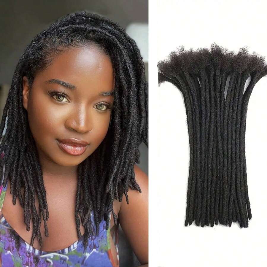 Extensiones De Rastas De 6 Pulgadas/8 Pulgadas/10 Pulgadas/12 Pulgadas, 10 Hebras De 0,6 Cm De Ancho, Extensiones De Rastas Loc, Rastas Sintéticas De Ganchillo, Moda Para El Cabello, Reggae, Hip-hop, Sintético, Estilo Afro Rizado, Extensiones De Cabello Trenzado Negro Natural Para Hombres/mujeres, Vida Diaria - Negro - Ver 1