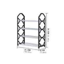 1 Pieza Estante De Zapatos Simple De Cuatro Capas, Nuevo Diseño De Fácil Montaje Con Cordones, Extraíble, Para Organizador De Zapatos En La Puerta En El Dormitorio De Estudiantes - Negro - Ver 6