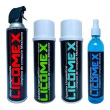 Kit De Limpieza 4 Pz Aire Comprimido Espuma Alcohol Lim Pant - transparente - Ver 1