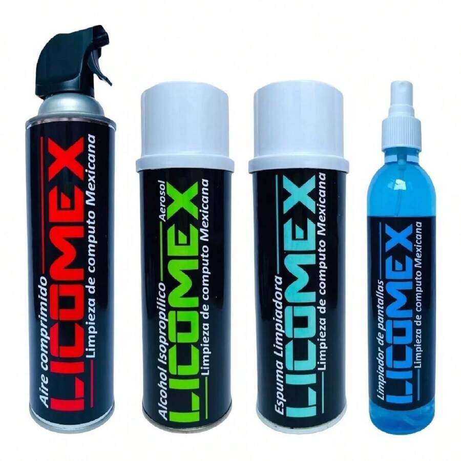 Kit De Limpieza 4 Pz Aire Comprimido Espuma Alcohol Lim Pant - transparente - Ver 1